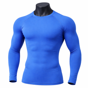 T-shirt de compression pour homme à prix abordable, respirant, extensible, à manches longues, pour le sport - Product Image 1