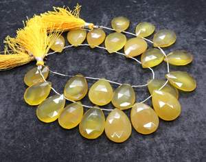 Cuentas facetadas de calcedonia amarilla AAA en forma de pera de 15x22 mm, cuentas de calcedonia en forma de pera para la fabricación de joyas, collares, pulseras, pendientes, a granel - Product Image 4