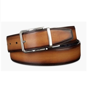 Ceintures en cuir de style vintage pour hommes, fabriquées en Inde, impression de logo personnalisée, respectueuses de l'environnement, résistantes à l'eau, ceinture en cuir faite à la main, vendeur - Product Image 1