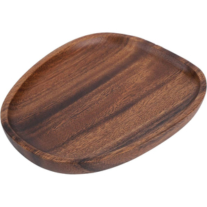Bandeja ovalada de madera maciza natural para servir, plato decorativo para charcutería, queso, aperitivos, frutas y desayunos. - Product Image 4