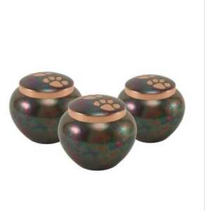 Mini Stainless Steel Pet <b>Urn</b> Brass Paw Print Memorial Keepsake Metal Ash Holder Small Dog <b>Cat</b> Cremation <b>Urns</b> Wholesale - Product Image 2
