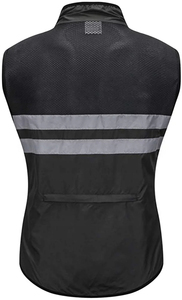 <b>Men's</b> Navy Blue Windproof Water-Repellent ODM <b>Gilet</b> Sleeveless Jacket Vest Stand Collar Zip up Lightweight Sporty Waistcoat - Product Image 2