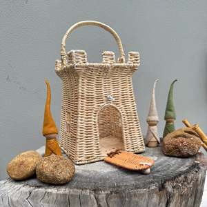 Bolso de ratán para niños con forma de casa de hadas, cesta para niños para guardar bibelos y juguetes. - Product Image 3