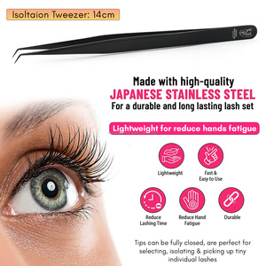 Đa Chức Năng Màu Đen Sợi <span class=keywords><strong>Tip</strong></span> Lash Tweezer Lông Mi Đường Cong Cách Ly Tweezer Khối Lượng Thép Lash Công Cụ Thép Không Gỉ - Product Image 4