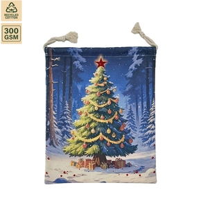 300 GSM Non Laminated Cotton <b>Canvas</b> <b>Drawstring</b> Gift <b>Bag</b> Gift Packaging 38x46 cm Flat Custom Logo Wholesale OEM Model SS189 - Product Image 2