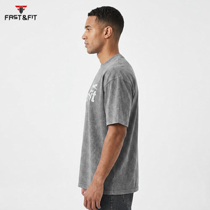 Wholesale 100% Cotton Regular Fit Acid Washed Logo T-<b>Shirt</b> <b>for</b> <b>Men</b> Custom Heavyweight Casual <b>Satin</b> Fabric Quick Dry - Product Image 3
