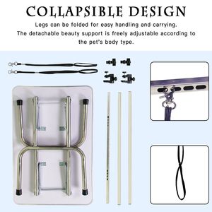 Tavolo da Toelettatura Pieghevole in Acciaio Inox da 36 Pollici con Tappetino in Gomma e Morsetti Regolabili per Cani e Gatti - Product Image 3