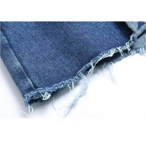 Trending High Waist Asymmetric Denim <b>Shorts</b> <b>Women</b> Solid Color Button Front Distressed Wash Summer Casual <b>Short</b> Length Regular - Product Image 5