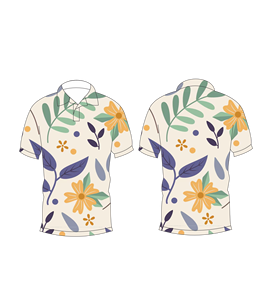 Polo con estampado floral beige para hombre, camiseta informal de manga corta con flores amarillas, top de moda de verano - Product Image 6