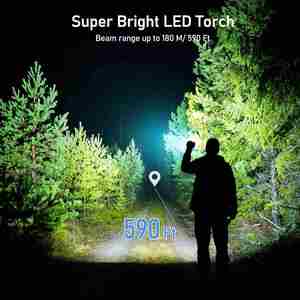 CITICITY <b>LED</b> Flashlight <b>Rechargeable</b>, 3 Modes Portable Mini Tactical Flashlight for Camping Outdoors Home Battery for Free - Product Image 4