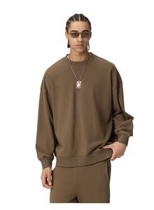 Streetwear Heavyweight 400 Gsm Polaire Impression Numérique Anti-Rides Blanc Coupe Régulière Ras Du Cou Sweat Hommes - Product Image 4