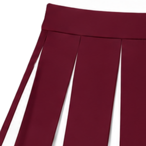 Jupe plissée bordeaux personnalisée pour femmes, uniforme de danse de compétition, tenue d'équipe athlétique avec un design plissé élégant - Product Image 3