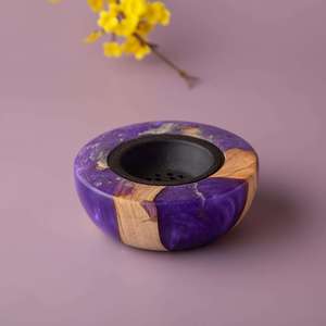 Quemador de Incienso WoodAura de Madera Sólida Natural y Resina con Diseño Decorativo para Recoger Ceniza, para un Hogar Pacífico - Product Image 6