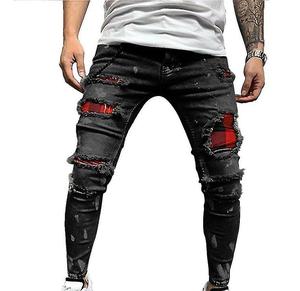 กางเกงยีนส์สีน้ำเงินเข้มสำหรับผู้ชาย รุ่น DJ-001 ทรงสลิมฟิต สวมใส่สบาย ไม่ยับ ทรงดินสอ เนื้อผ้านุ่มลื่น ใส่สบาย - Product Image 2