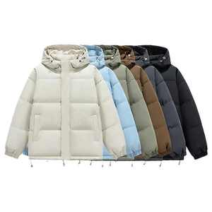 Veste matelassée légère à capuche pour homme, vêtement d'extérieur chaud et isolé pour l'hiver, avec fermeture éclair intégrale sur le devant et poches latérales - Product Image 1