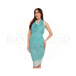 ผ้าซิ่นพิมพ์ลายบล็อกทำมือขายดีสำหรับผู้หญิง ผ้าคลุมบิกินี่น้ำหนักเบา เหมาะสำหรับใส่ไปเที่ยวทะเลและรีสอร์ทในช่วงฤดูร้อน - Product Image 3