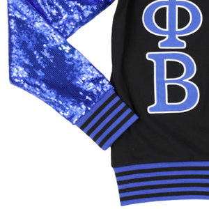 Cardigan à manches à sequins Zeta Phi Beta noir pour femme, pull à lettres grecques, vêtement de sororité boutonné, vêtement d'extérieur en tricot tendance - Product Image 6