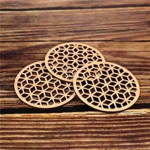 Sous-verres en bois durables et écologiques de haute qualité, formes rectangulaires, design tendance fait main, diamètre personnalisé, emballage carton pour la maison - Product Image 4