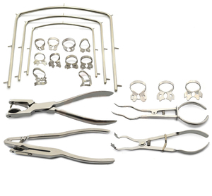 CE ISO Approved Manual Dental Basic Rubber Dam Instruments Kit Stainless Steel <b>Clamps</b> <b>Frame</b> Forceps Ivory Punch Pliers Reusable - Product Image 6