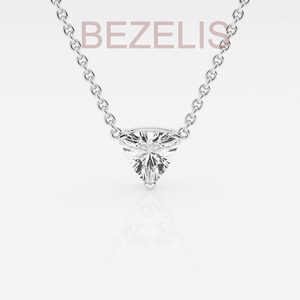 Diamante Cultivado en Laboratorio Certificado, Corte Trillón, Solitario, Brillante, Cadena Triangular en Oro Amarillo de 14k, Joyería Fina para Mujer - Product Image 3