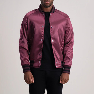 Veste universitaire pour homme de couleur marron avec logo blanc imprimé, col rabattu, vêtement décontracté pour l'automne - Product Image 4