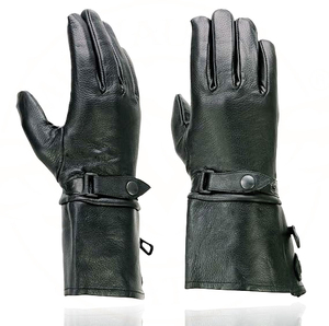 ถุงมือขี่มอเตอร์ไซค์แบบยาวสำหรับผู้ชาย Samroz Sports - หนังสีดำ ปิดด้วยกระดุมแป๊ก บุซับในกันความร้อน - Product Image 3