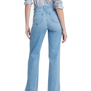 Jeans de Mezclilla Lavados con Efecto Desgastado de Cintura Alta y Pierna Recta para Mujer, Pantalones Casuales de Algodón de Longitud Completa, Estilo Primavera - Product Image 5