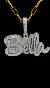 Personnalisé VVS Moissanite Diamant Nom Lettre Pendentif Hommes Glacé Bijoux En Argent Personnalisé Moissanite Diamant Pendentif - Product Image 3