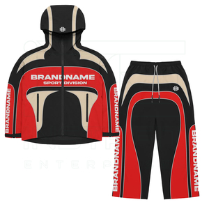 Sports Unisex 2-Piece Sweat Suit Tracksuit Hooded <b>Zip</b>-<b>Up</b> <b>Jacket</b> Nylon Track Pants Windproof Breathable Casual Sport Wear - Product Image 6