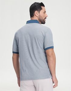 Camisas Polo a Cuadros para Hombre al por Mayor OEM, Transpirables, Corte Ajustado, Puños en Contraste, Mezcla de Algodón, Camisas Polo Regulares - Product Image 5