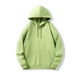 Sudadera con Capucha para Hombre, Color Verde Claro, Corte Regular, Diseño con Bolsillos, Ropa Casual de Invierno, Material de Felpa Francesa - Product Image 1