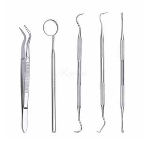 Juego Profesional de 4 Herramientas Dentales de Acero Inoxidable: Espejo, Pinzas, Sonda Exploradora para Diagnóstico, Servicio OEM - Product Image 5