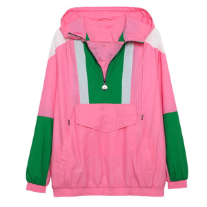 High Quality Nylon Windbreaker Jacket Waterproof Breathable Zipper Closure Plus Size Lightweight Color <b>Block</b> Anorak Wholesale - Product Image 1