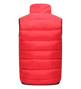 Chaleco Acolchado Naranja para Hombre, Cuello Alto, Cierre Frontal con Cremallera, Cortavientos, Informal, Ropa de Invierno, Color Sólido, Corte Regular, Poliéster/Algodón - Product Image 3