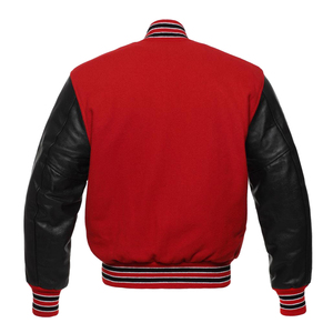 Unisex Wool Leather Sleeve Varsity Bomber <b>Jacket</b> Streetwear Winter Windproof Eco-Friendly High Quality Wholesale - Product Image 2