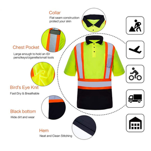 เสื้อเชิ้ตนิรภัยสีแดงสะท้อนแสง มองเห็นได้ชัดเจน เป็นมิตรกับสิ่งแวดล้อม ระบายอากาศได้ดี สวมใส่สบาย แบบเรียบง่าย แขนสั้น ผ้าถักเนื้อแคนวาส 220 กรัม ไซส์ใหญ่พิเศษ สำหรับผู้ชาย - Product Image 6