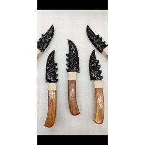 Cuchillo Daga con Punta de Flecha de Obsidiana Negra Hecho a Mano con Mango de Madera, Arte Feng Shui, Figura Decorativa Coleccionable, Regalo Empresarial - Product Image 1