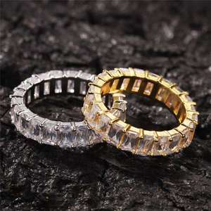 Anillo de Diamantes de Plata 925 para Mujer, Corte Baguette, Color D, Diamante Cultivado en Laboratorio, Estilo Clásico de Compromiso - Product Image 3