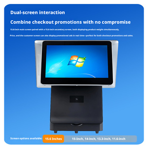 เครื่อง POS แบบบริการตนเอง หน้าจอสัมผัสคู่ขนาด 11.6/15.6 นิ้ว ระบบ Windows พร้อมเครื่องพิมพ์เสริมสำหรับร้านค้าปลีกและร้านอาหาร - Product Image 4