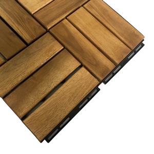 Dalles de terrasse en acacia du Vietnam, contemporaines, antidérapantes, imperméables, 18 mm, à clipser, finition mate, huilées, pour usage extérieur (jardin, salle de bain) - 5 ans et plus - Product Image 6