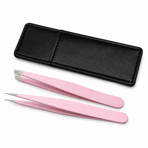 Pinzas para Cejas con Punta Puntiaguda Rosadas, Acero Inoxidable, Duraderas, Estilo Moderno para una Depilación Precisa - Product Image 1