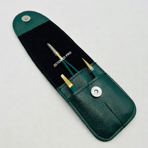 Ensemble de pinces à épiler et de ciseaux pour sourcils, couleur verte, avec étui, en acier inoxydable, usage professionnel, outils de façonnage et de coupe des sourcils - Product Image 6