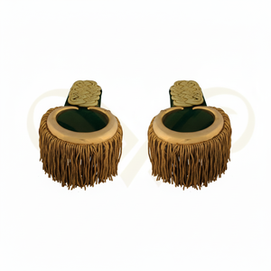 Epaulettes Ceremoniales Personalizados en Verde y Dorado con Flecos Metálicos Premium para Uniformes de Oficiales - Product Image 3