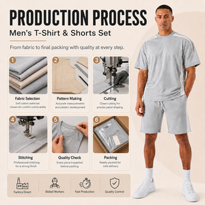 Ensemble sportif décontracté d'été pour hommes, t-shirt à manches courtes en tricot avec short à cordon de serrage, séchage rapide, blanc uni - Product Image 6