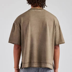 T-shirt Homme Col Rond Grande Taille Haute Qualité Polyester/Coton Épais Uni Formel Écologique Respirant Épaules Tombantes - Product Image 4