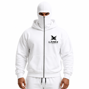 Sweat à capuche zippé pour homme, coupe oversize, en molleton de coton premium, avec cagoule intégrale, fournisseur OEM ODM personnalisé - Product Image 1