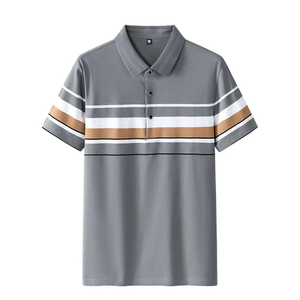 T-shirt en piqué de coton respirant, coupe ajustée, polo pour homme, style décontracté chic, vêtements d'été, vente en gros de polos unis - Product Image 2