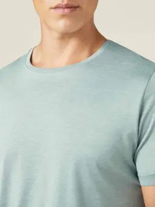 เสื้อยืดผู้ชายสีพื้น ผ้าฝ้าย แขนสั้น คอกลม ทรงปกติ สวมใส่สบาย ระบายอากาศได้ดี น้ำหนักเบา แฟชั่นฤดูร้อน - Product Image 2