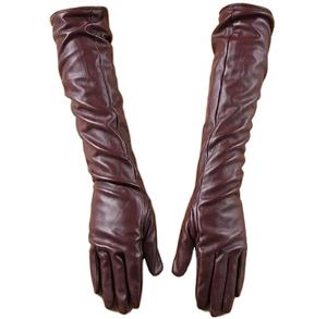 Guantes Largos de Cuero para Mujer, Elegantes Guantes de Ópera para Invierno y Atuendos de Noche - Product Image 1