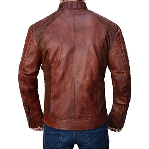 Top Selling Brown <b>Men</b> <b>Leather</b> <b>Jacket</b> Hot Selling 100% Genuine <b>Leather</b> <b>Jacket</b> <b>Leather</b> Fashion <b>jacket</b> for <b>men</b> - Product Image 1